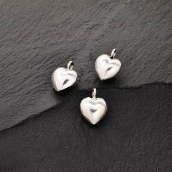 teeny tiny Sterling Silver Puffed Heart