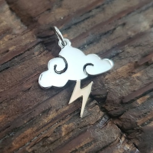 Sterling Silver Small Cloud Charm, mood, sky, weather related pendant