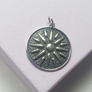 Sterling silver ancient sun pendant warmth of sun pendant cosmic energy custom engraving