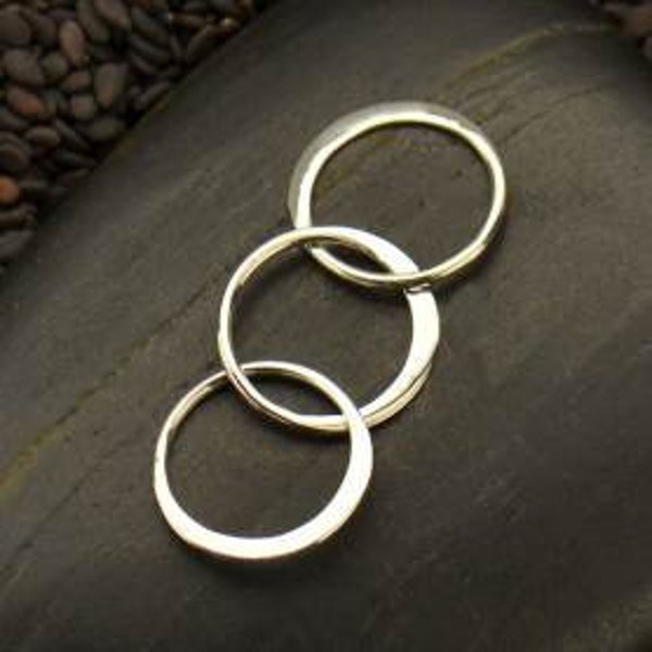 Sterling Silver three Circle Link Chain Segment. endless circles eternity jewelry 3 ring pendant