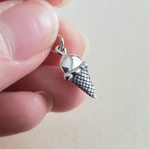 Sterling Silber Eis Waffel Anhänger, Kinder Schmuck