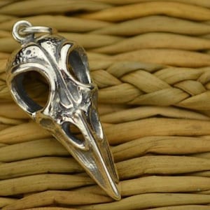 Sterling Silver 3d large Bird Skull Charm bronze