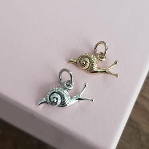 cutest sterling silver snail charm, animal, bug charm