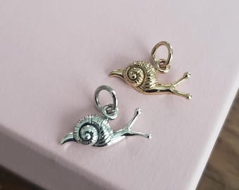 cutest sterling silver snail charm, animal, bug charm