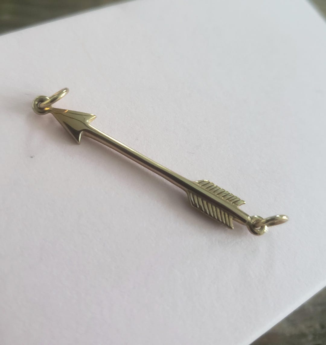 Gold Bronze Arrow Festoon Pendant Direction Sideways Arrow Charm Apollo ...