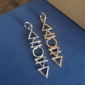 Sterling Silver Stacked Elements Charm four elements four seasons fire air water earth