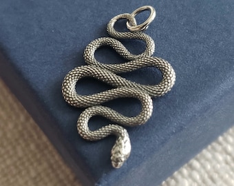 Pendentif serpent écailleux en argent sterling, pendentif gothique année du serpent