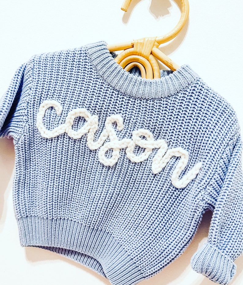 Personalized Hand Embroidered Baby and Toddler Sweaters - Etsy