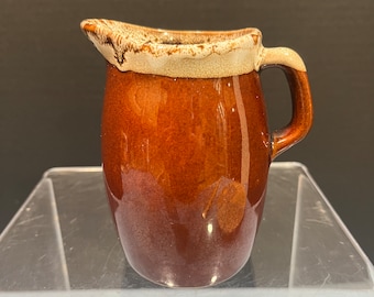 Vintage Hull Brown Drip Glaze Pitcher or Creamer