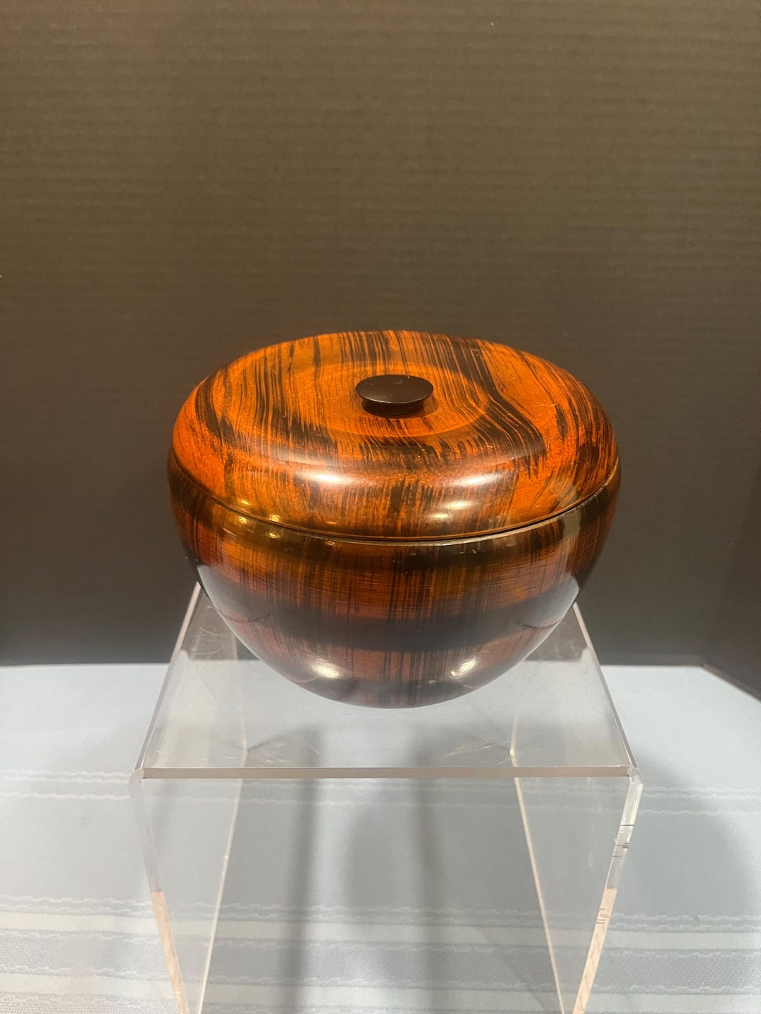 Vintage Japanese Lacquer Faux Wood Tone Lidded Rice Server - Soup ...
