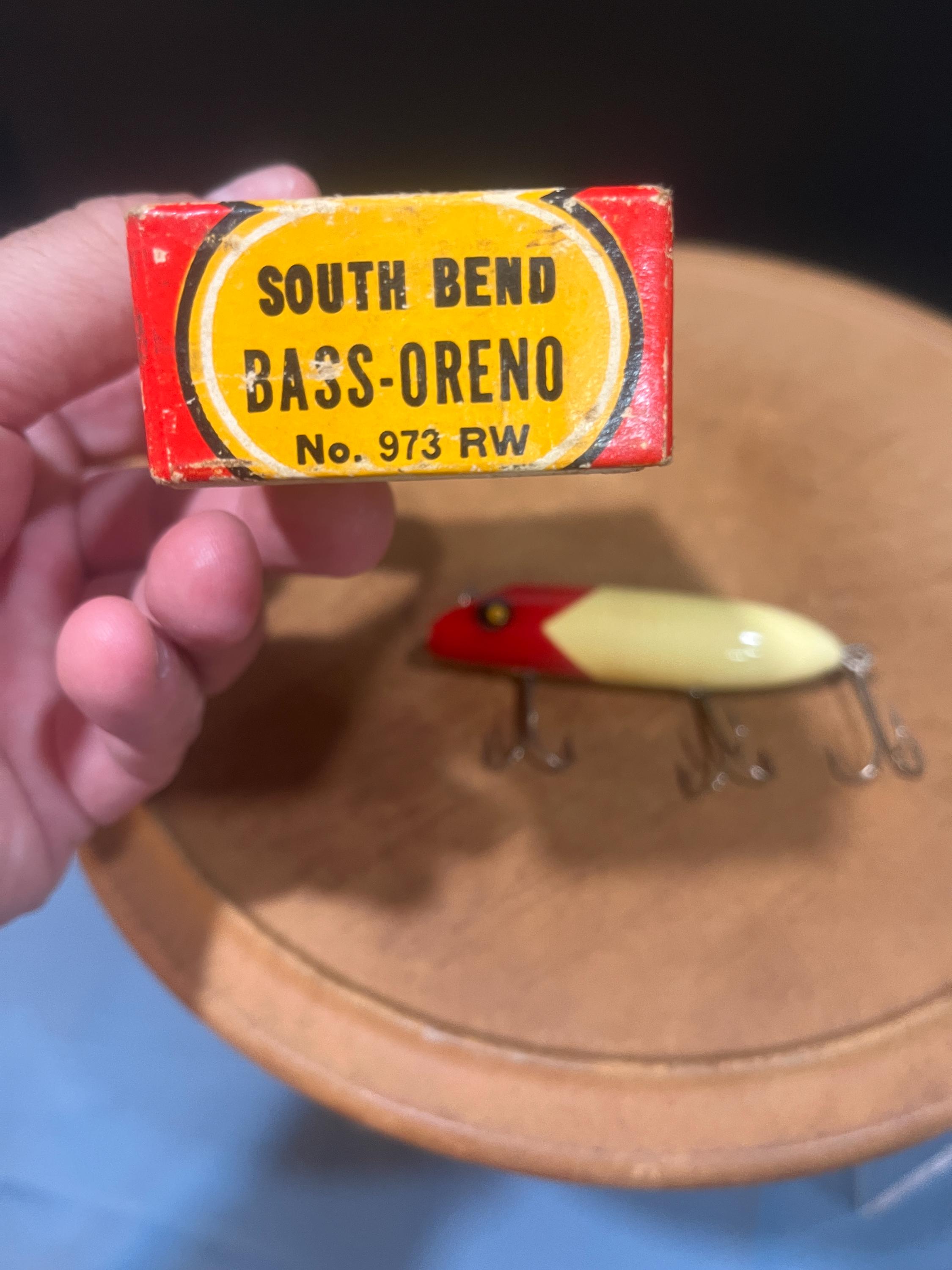 Vintage South Bend Bass Lure - Bass Oreno No. 973 RW in Vintage South Bend Bass Lure - Bass Oreno No. 973 RW in