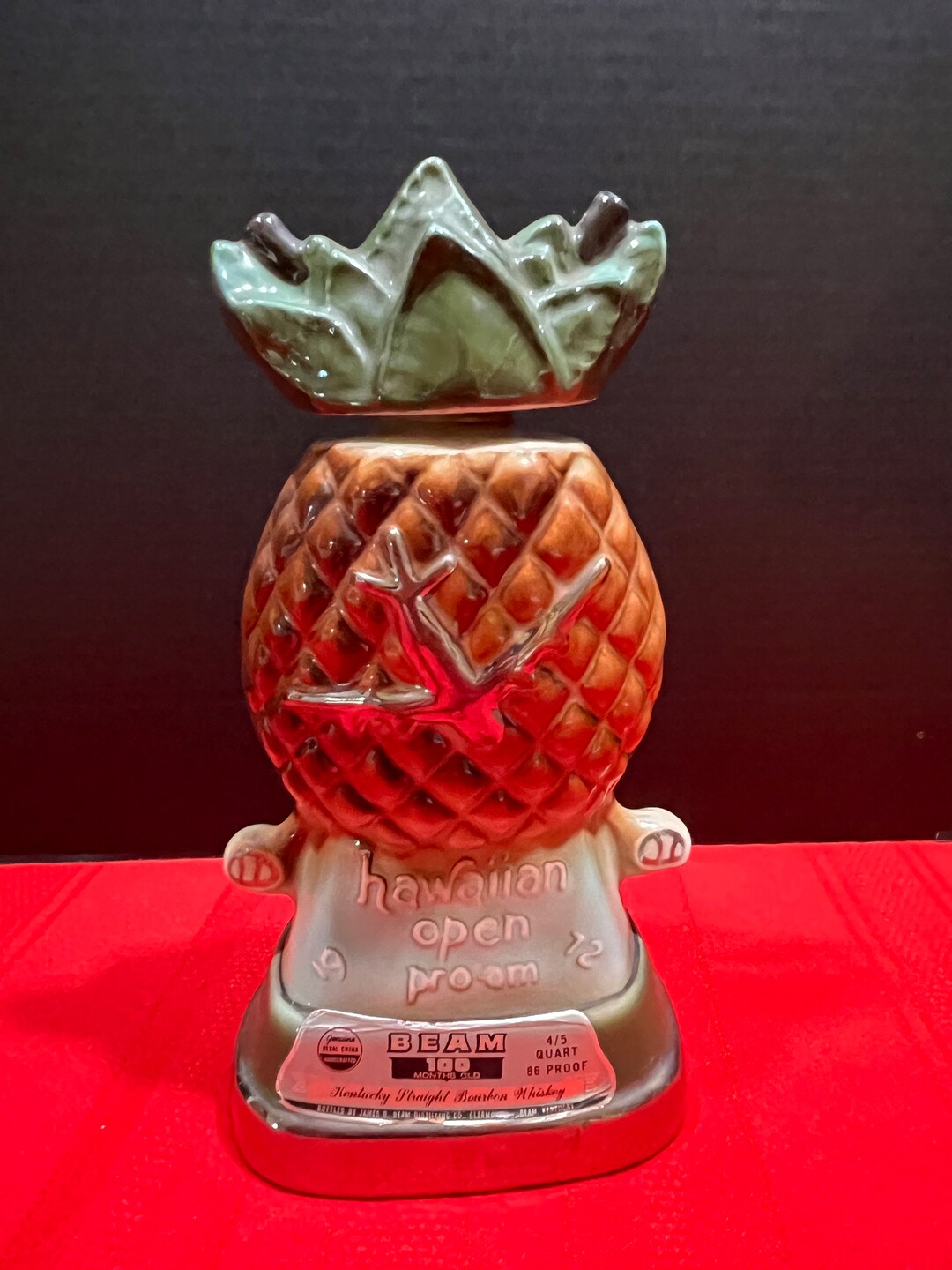 Vintage Jim Beam Whiskey Decanter Pineapple Hawaiian Open Etsy