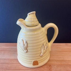 Vintage Beehive Yellow Lidded Pot or Pitcher