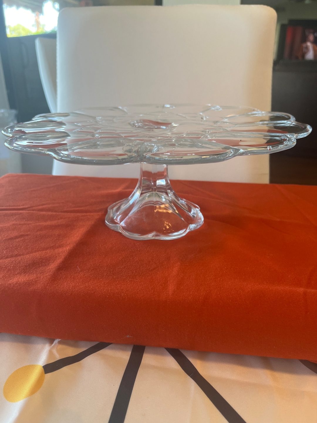 Vintage Pedestal Cake Plate by L.E. Smith Glass Etsy