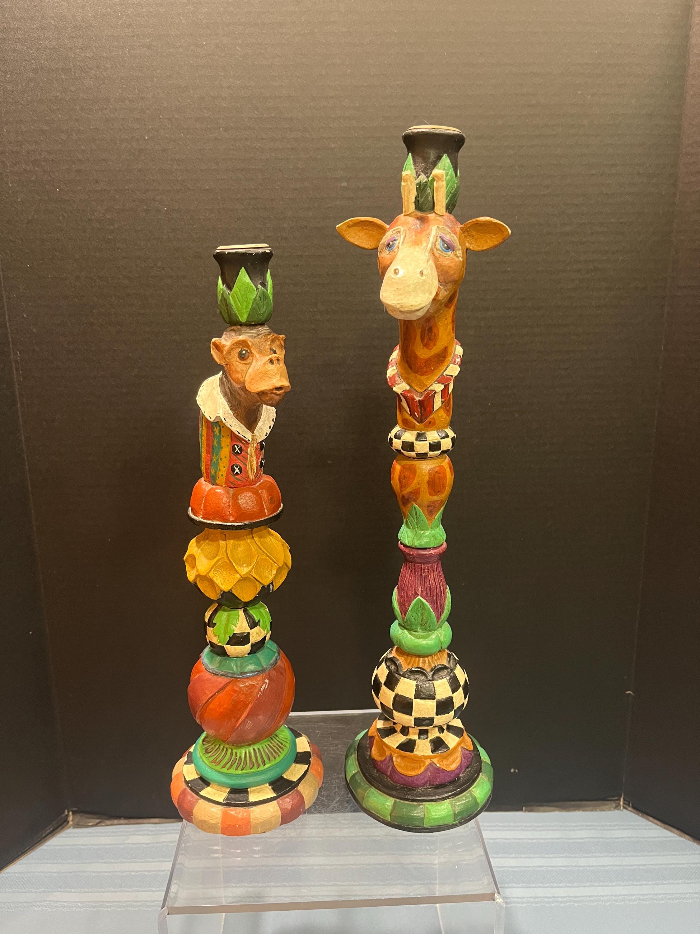 Vintage Pair of Peggy Fairfax Herrick Animal Candlestick Holders