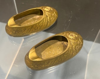 Vintage Solid Brass Turkish/istanbul Slipper Shoe Ashtray Set - Etsy