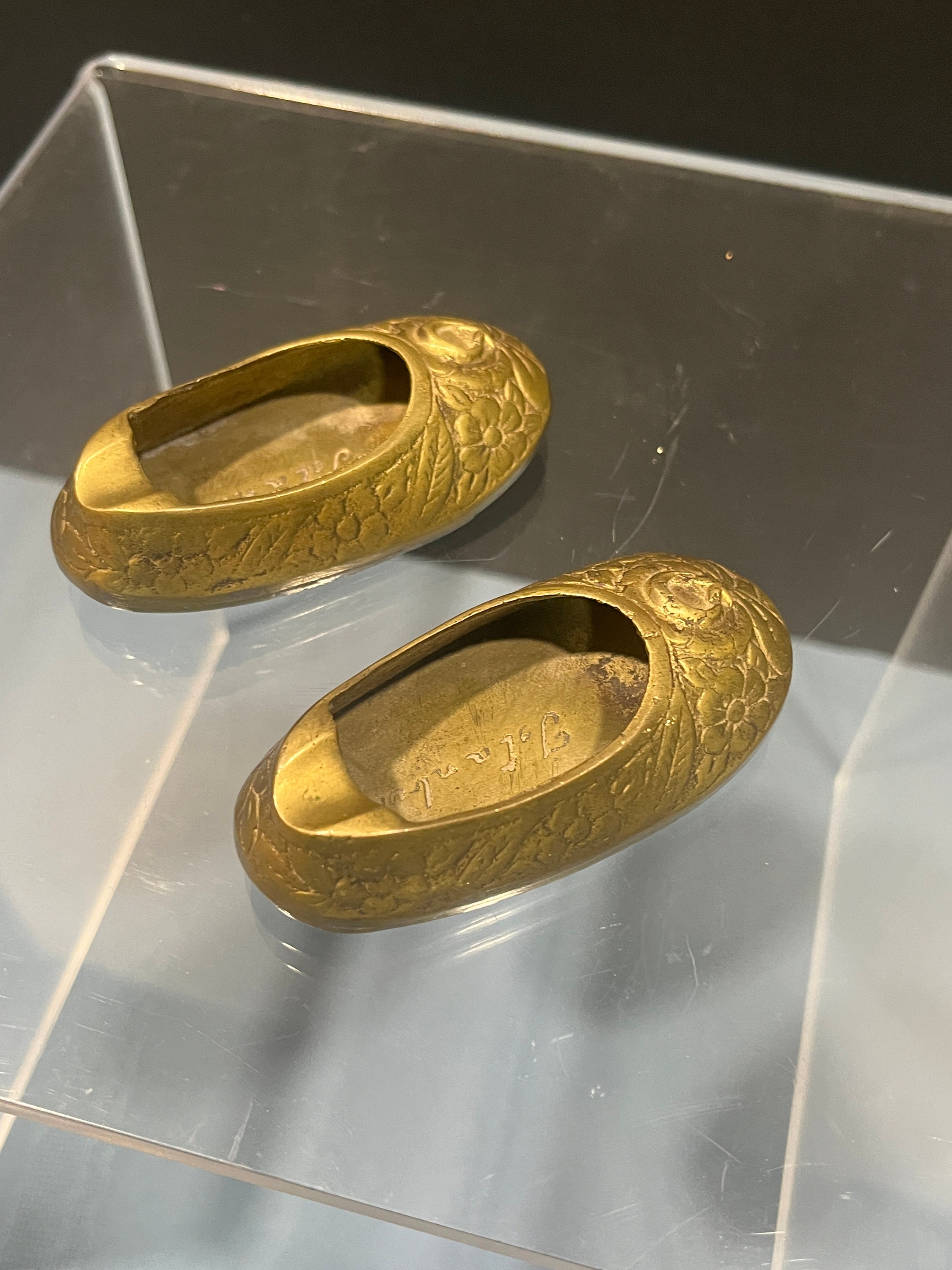 Vintage Solid Brass Turkish/istanbul Slipper Shoe Ashtray Set - Etsy