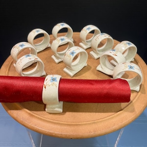 Vintage Mikasa Ceramic &quot;Day Dreams&quot; Flowered Napkin Rings - Sold in Sets of 6 - Made in Japan