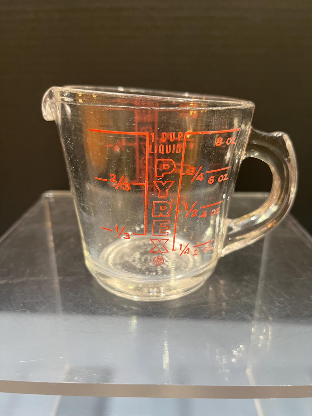 Pyrex Capital Letters Vintage Pyrex 1 Cup Measuring Cup Red Outlined Shadow Letters - #508 ...
