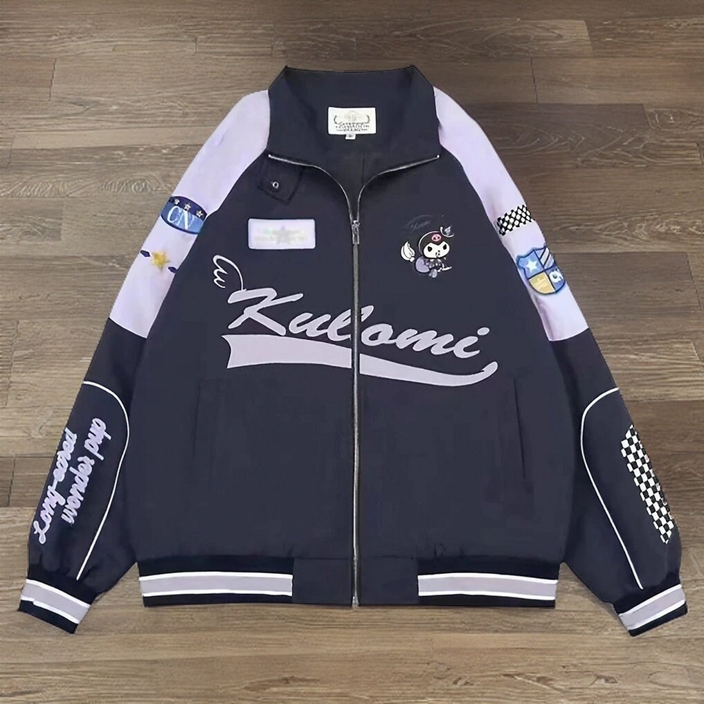 Kuromi Jacket Purple Color, Sanrio Jacket, Varsity Jacket, Racing ...