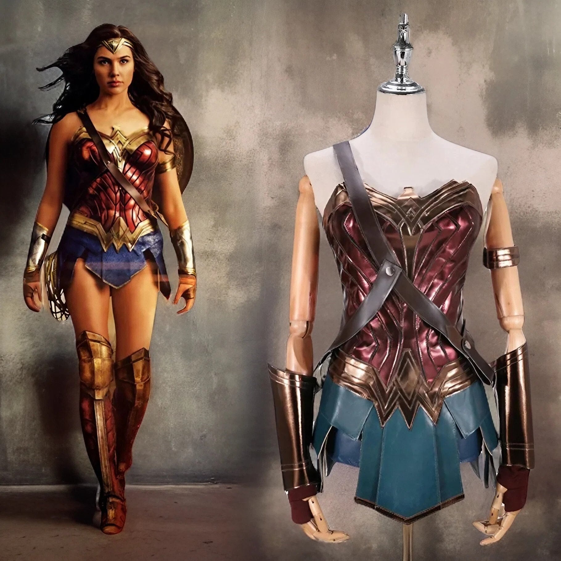 DC Wonder Woman Adult Bustier Costume w/Leggings and Tiara