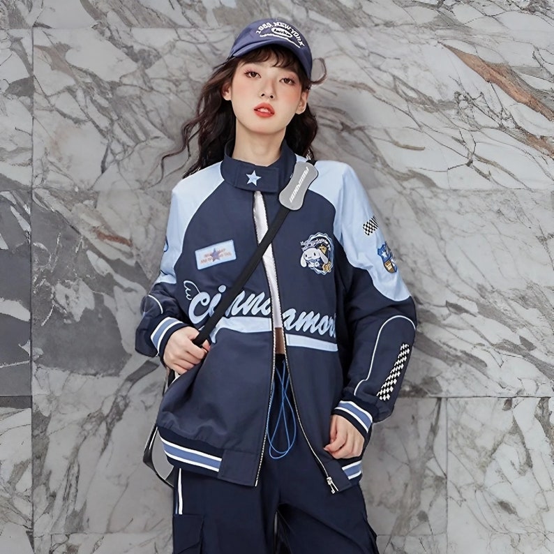 Cinnamoroll Jacket Blue Color Sanrio Jacket Varsity Etsy