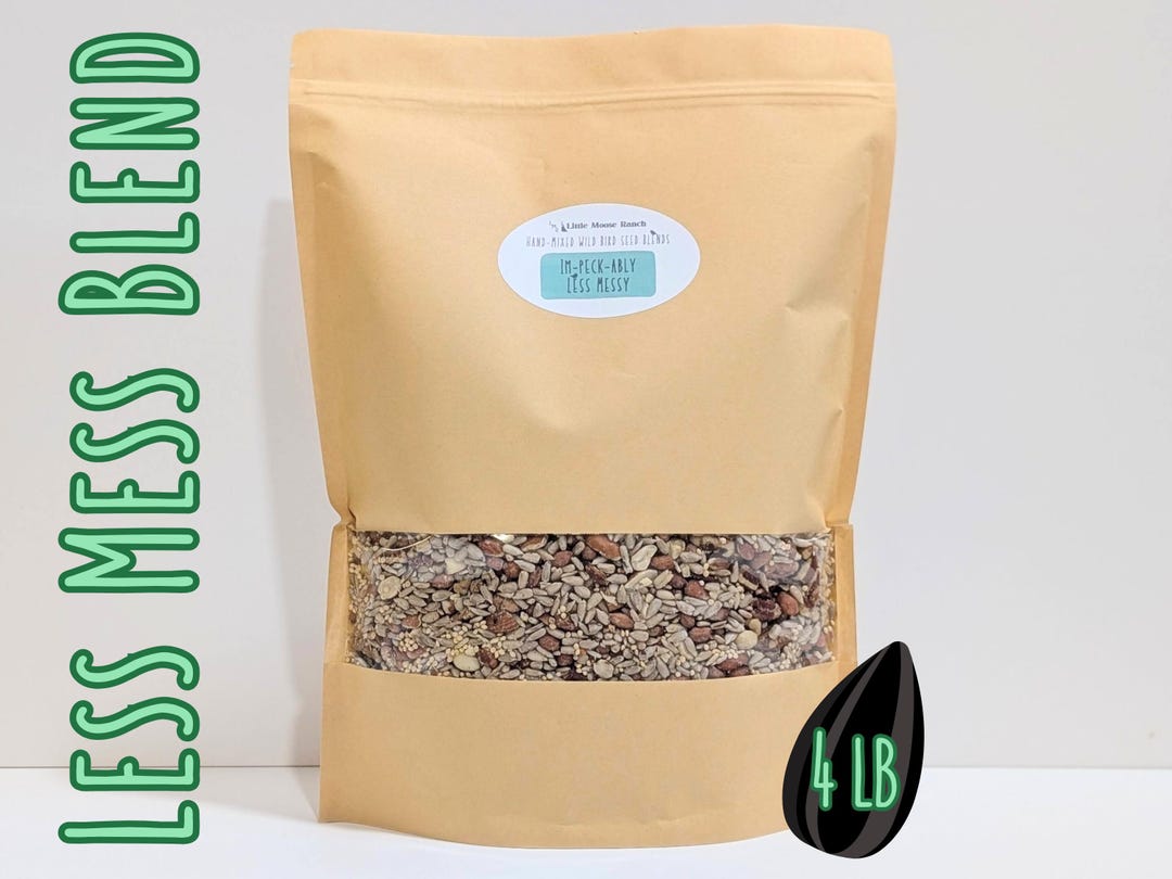 Less Mess Bag Wild Bird Seed - 4 Pound Bag Less Mess Blend, Perfect for Backyard Bird ...
