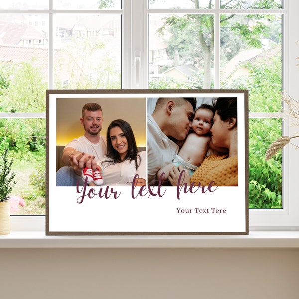 Personalisiertes Familienfoto, Jubiläumsgeschenk, Benutzerdefiniertes Foto auf Holz, Muttertagsgeschenke Vatertagsgeschenk Hochzeitstag Baby