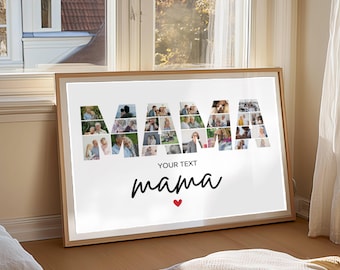 Personalized photo collage gift for mom, Mother's Day gift with photos, personalized wall art for mom, birthday gift for mother, poster