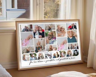 Personalized photo collage grandpa gift, grandchildren's gift for grandfather, wall art GRANDPA with photos, Father's Day grandpa, custom poster