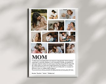 Mom Photo Collage Poster – Personalized Mother Daughter Photo Collage Print: Custom Mother Gift