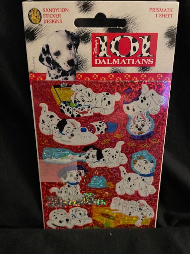 1996 Sandylion Disney 101 Dalmatians Stickers Choice of 5 Designs Fuzzy ...