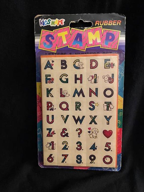 1993 キッズメイト ラバースタンプ 犬 文字と数字 スタンプセット
