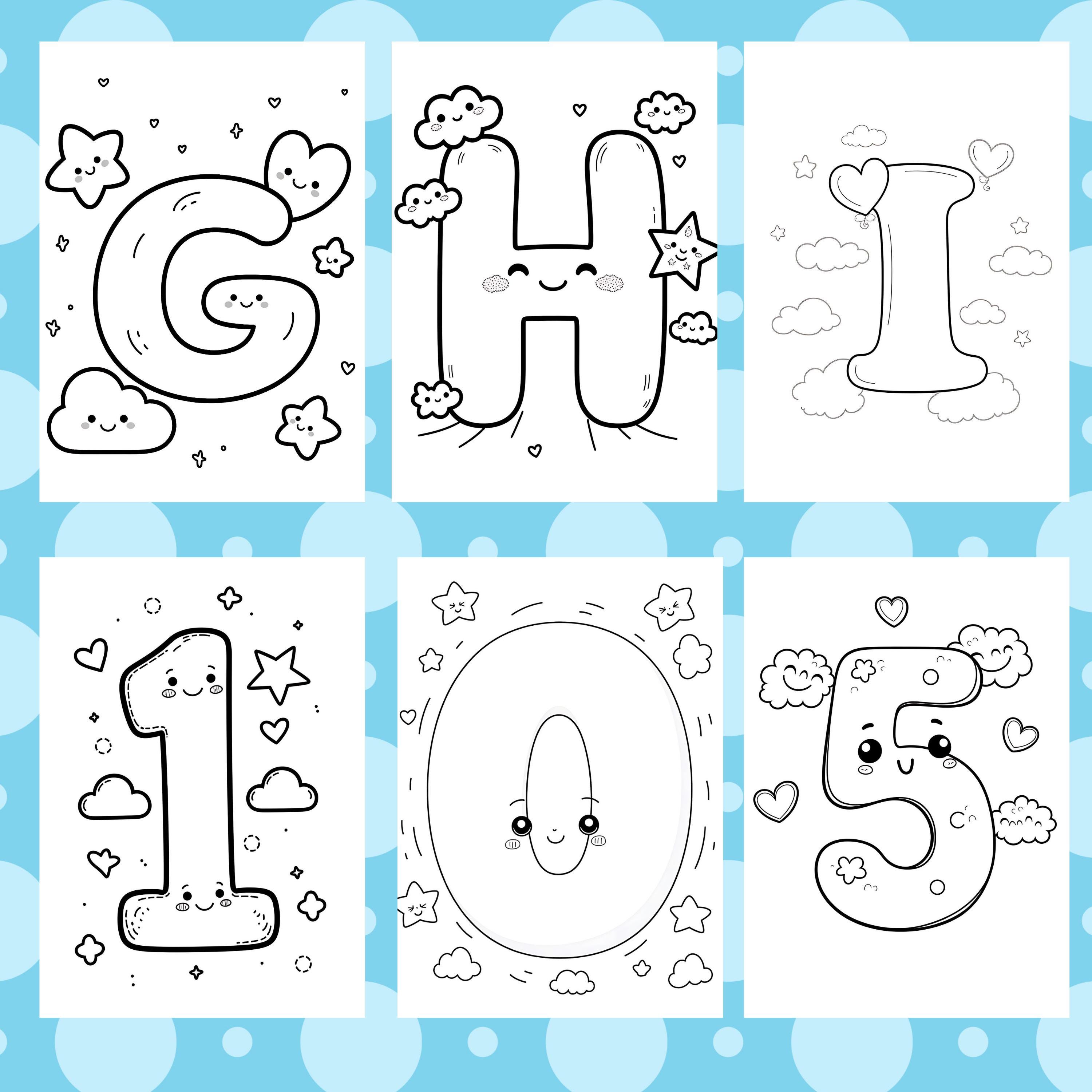 Kawaii Alphabet Coloring Pages for Kids | Cute ABC Learning Activity ...