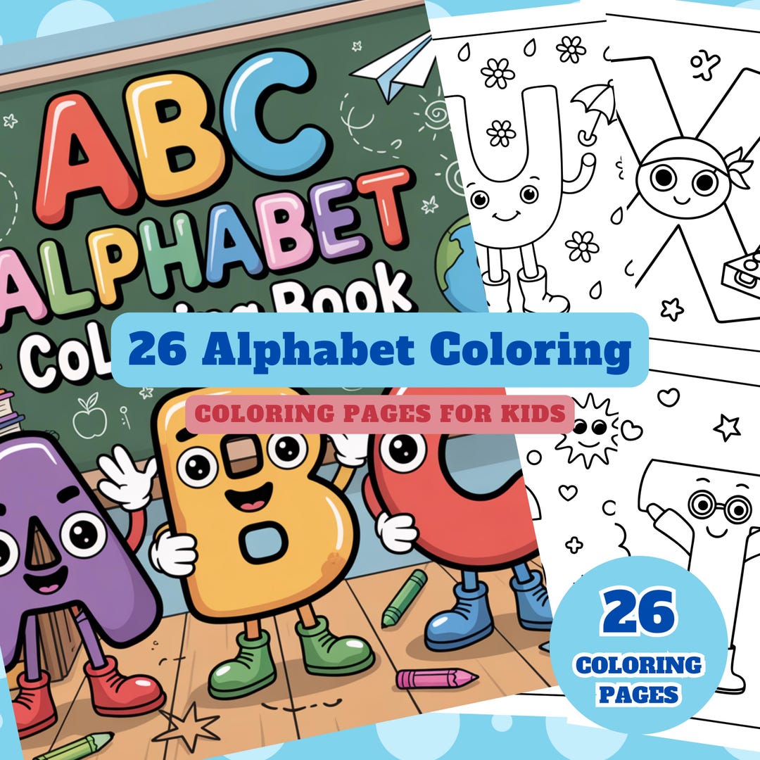 ABC Alphabet Coloring Book for Kids | Fun Learning Activity | Instant ...
