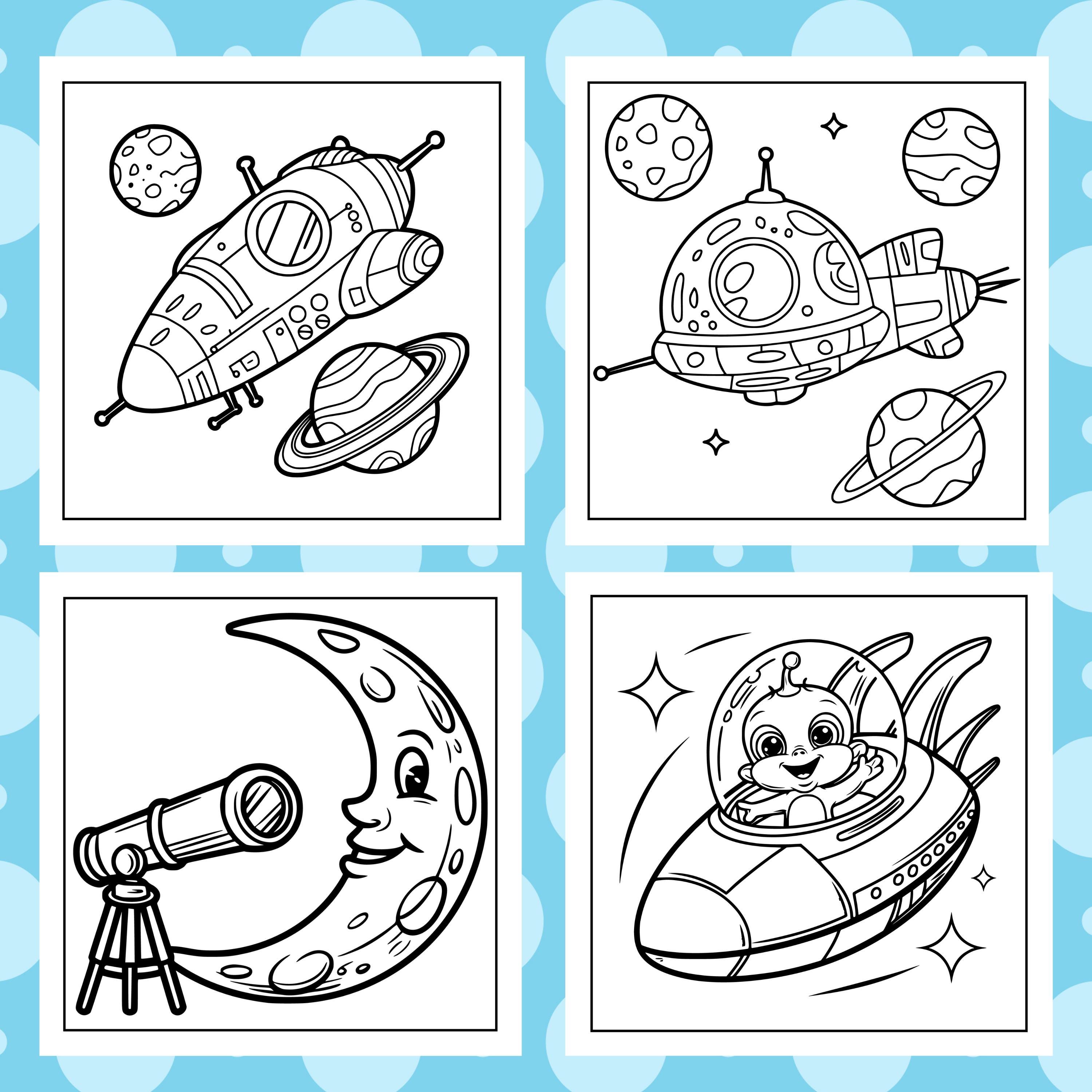 Space Coloring Pages for Kids | Fun Rocket and Planet Printable ...