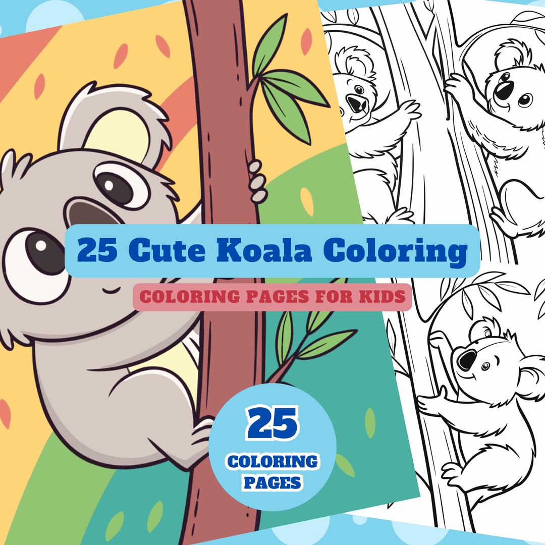 Koala Coloring Pages for Kids | Cute Australian Animal Printable | Fun ...