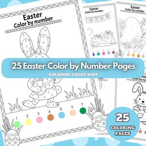 25 Winter Treats Colour by Numbers Pages for Kids. Fun Holiday Activity. PDF Printable Colouring Book. Digital Download