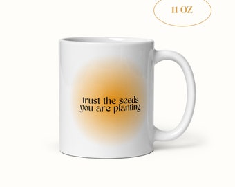 Aesthetic Coffee Mug with Affirmation | White glossy mug | Manifestion Mantra Mug | Jumbo Coffee Mug