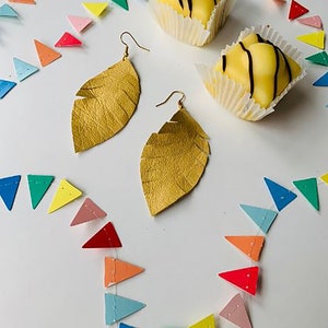 Cake and Ice Cream Upcycled Leather Earrings