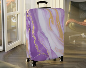 Purple/Gold Geode Luggage Cover