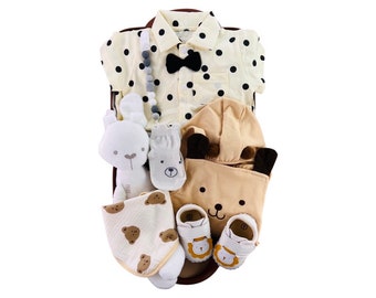Comfy Rompers Baby Boy Gift Set, Baby Boy, Baby Shower Gift, Newborn Gift, Nursery Gift, New Baby Gift, Baby Gift Suit Case, Gift Suitcase