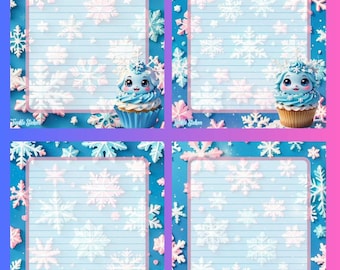 Winter Cupcakes A5 Writing Paper