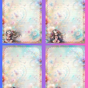 Sparkly Flower Girls - Schrijfpapier