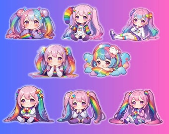 Rainbow Cutie Girls Sticker Set