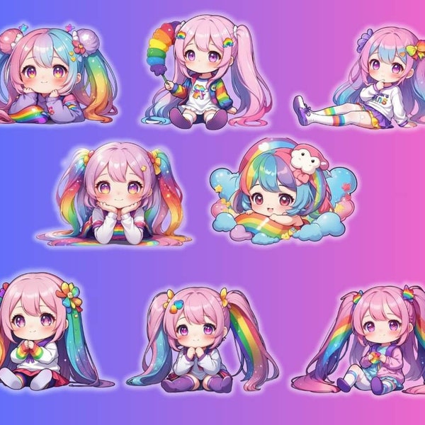 Rainbow Cutie Girls Sticker Set