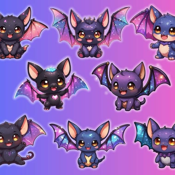 Cute Bats Sticker Set