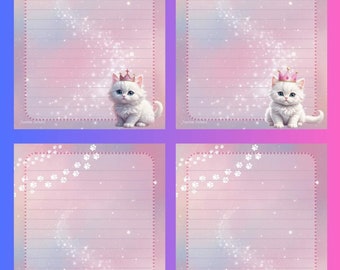 Papel de escribir A5 Princesa Gatos