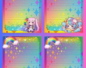 Papel de escribir A5 Rainbow Cutie Girls