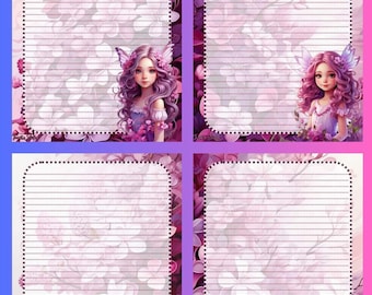 Lilac Fairies A5 Writing Paper 2